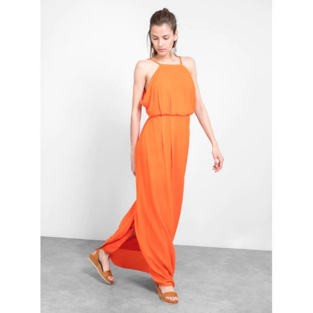 NWT Rachel Comey sherbet orange Token draped maxi dress